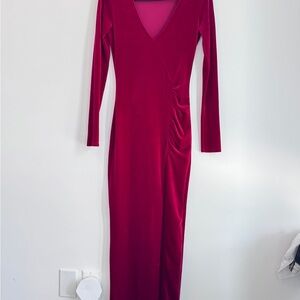 Fashion Nova Long Sleeve Fuchsia Dress